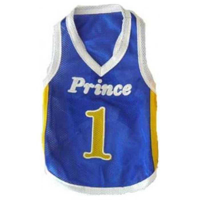 Puppe Love / PamPet USA dog apparel SZ 0 Blue Prince Number 1 Pet Jersey