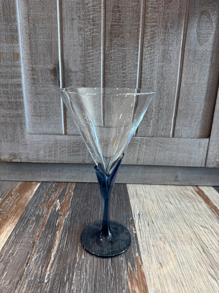 Blue Stem Martini Glass