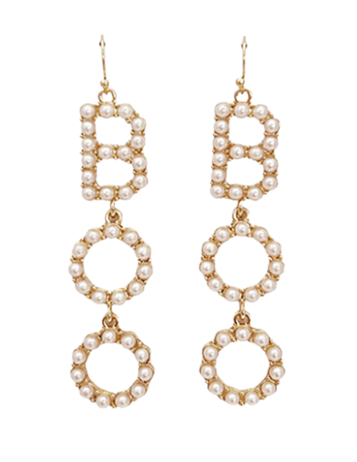 "BOO" Pearl Drop Statement Earrings