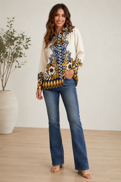 Bordering on Beautiful Blouse