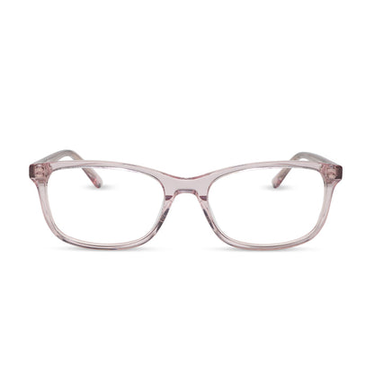 diff eyewear featuring the bradford rectangle prescription glasses with a rose crystal frame front view