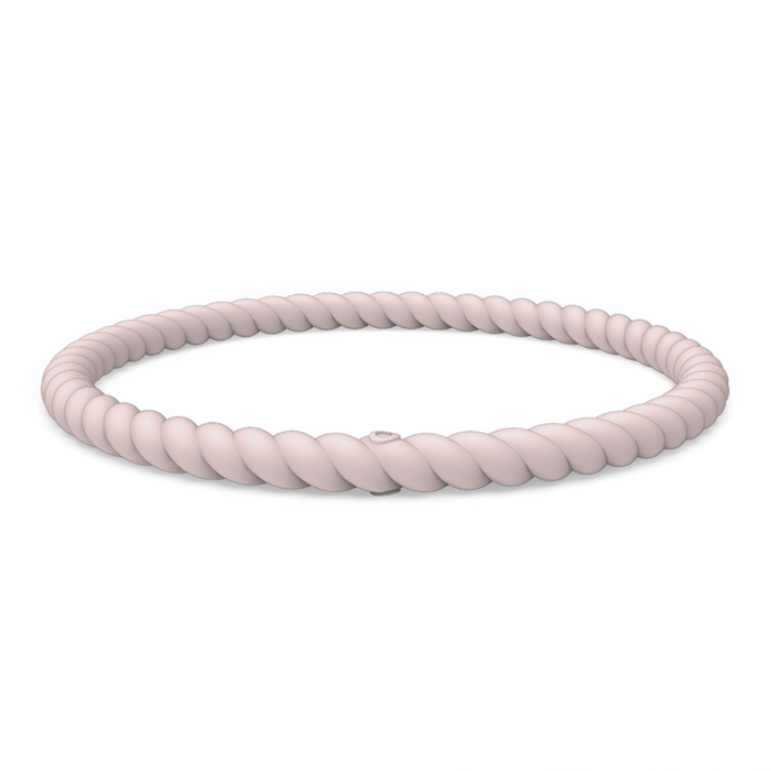 Braided Stackable Silicone Bracelet - Pink Sand