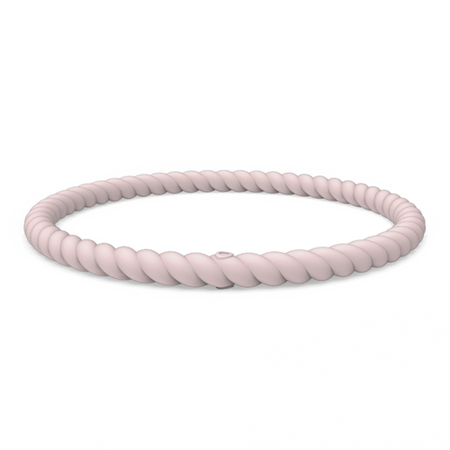 Braided Stackable Silicone Bracelet - Pink Sand