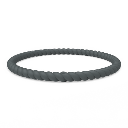 Braided Stackable Silicone Bracelet - Slate