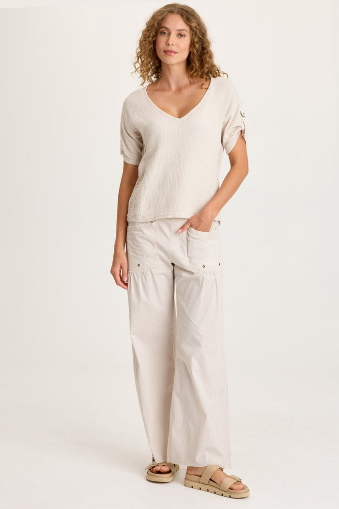 XCVI Brently Poplin Wide Leg Pant