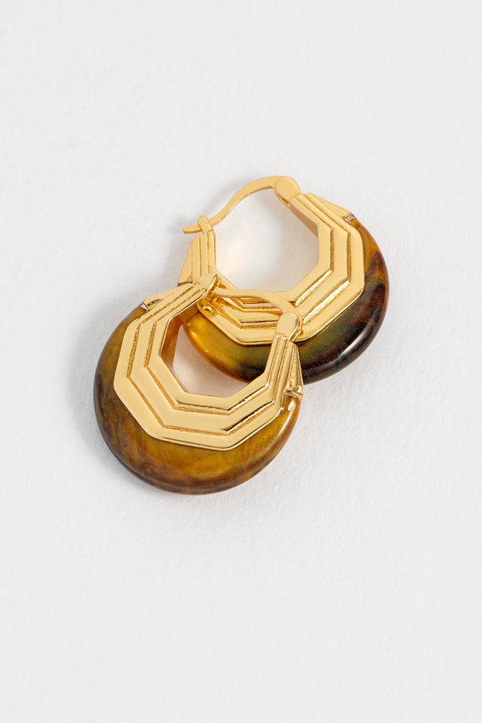 Brown Half Moon Hinge Hoops