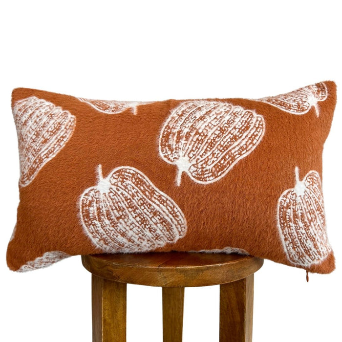 Burnt Orange Pumpkin Lumbar Pillow - Sweet Water Decor - pillow cover