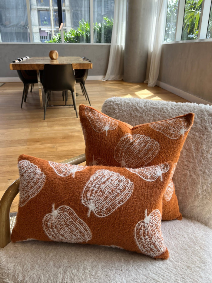 Burnt Orange Pumpkin Lumbar Pillow - Sweet Water Decor - pillow cover