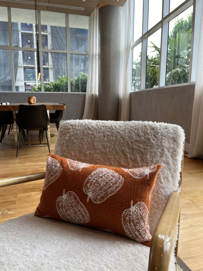 Burnt Orange Pumpkin Lumbar Pillow - Sweet Water Decor - pillow cover