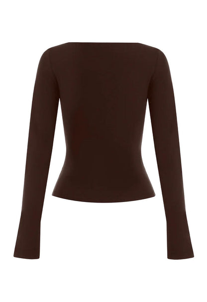 Button-Through Long Sleeve Top Ciocco