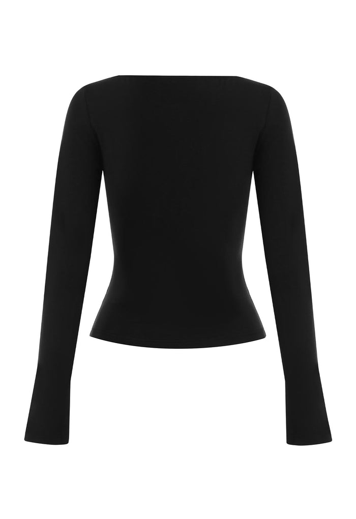 Button-Through Long Sleeve Top Nera