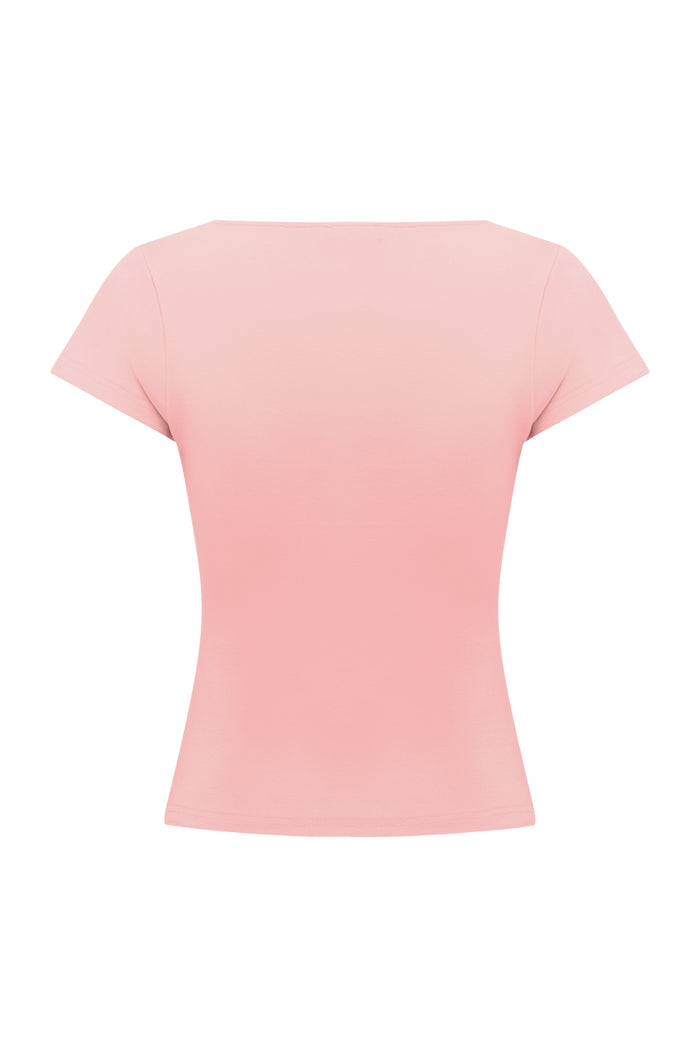 Button-Through Tee Rosa