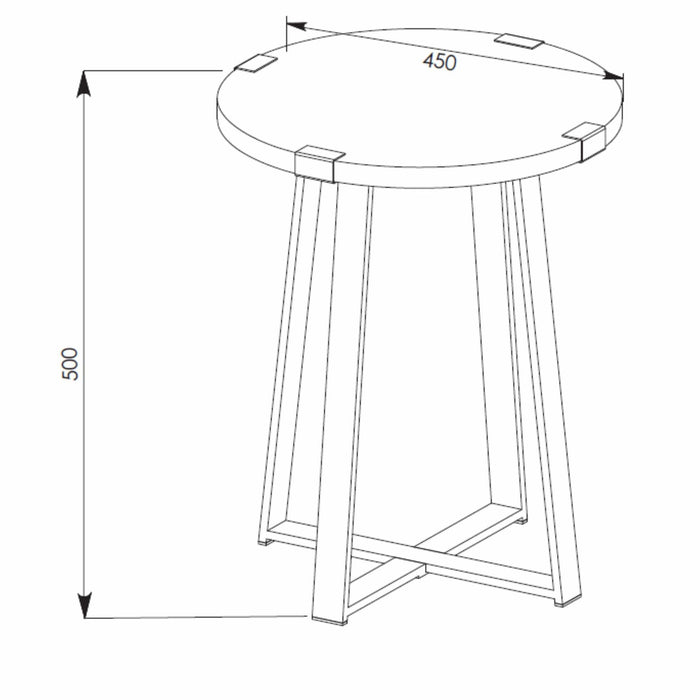Capri Round End Table Table - Dark Oak by Criterion - Home Living Store - End Table