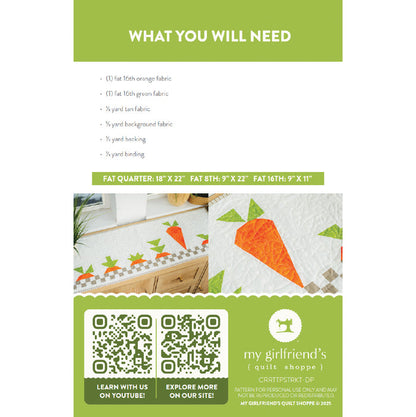 Carrot Tops Table Runner (Downloadable Pattern)