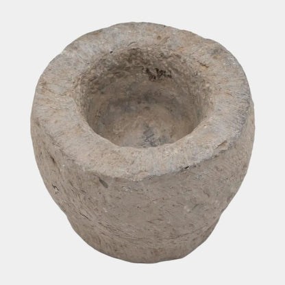Carved Stone Mortar Bowl - side view