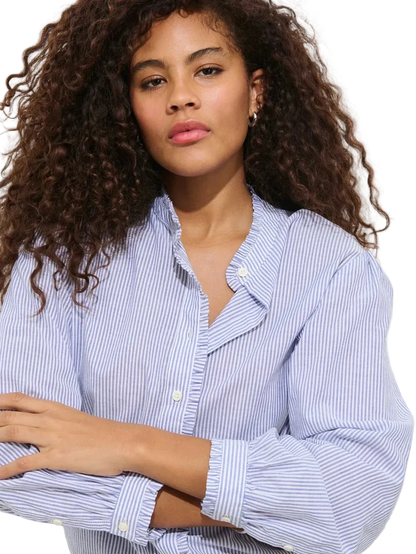 Chantilly Striped Ruffle Shirt