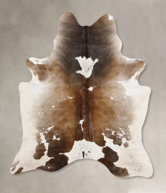 Chocolate and White Cowhide Rug #B10578