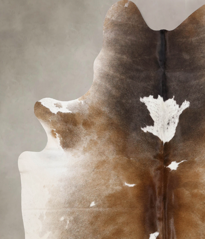 Chocolate and White Cowhide Rug #B10578