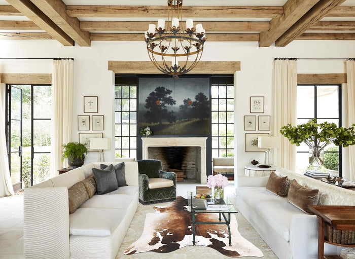 Chocolate and White Cowhide Rug #B10578