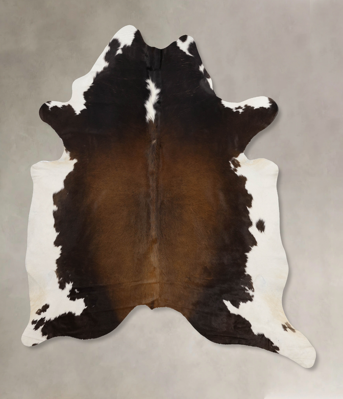 Chocolate and White Cowhide Rug #B10751