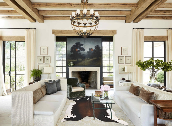 Chocolate and White Cowhide Rug #B10751