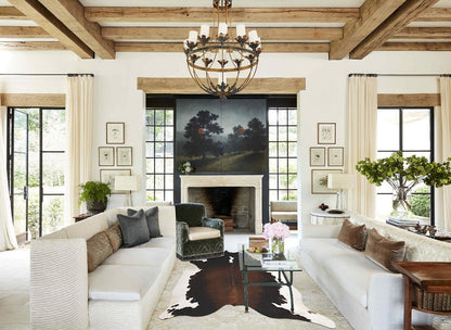 Chocolate and White Cowhide Rug #B10751