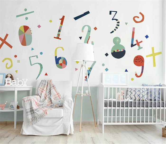 Colorful Numbers Wallpaper Mural