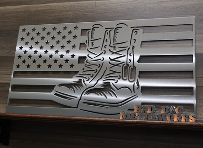 Combat Boots American Flag