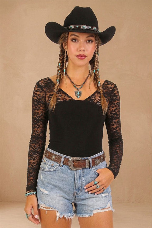 Contour Lace Corset Knit Top