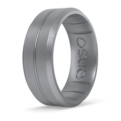 Elements Contour Silicone Ring - Silver