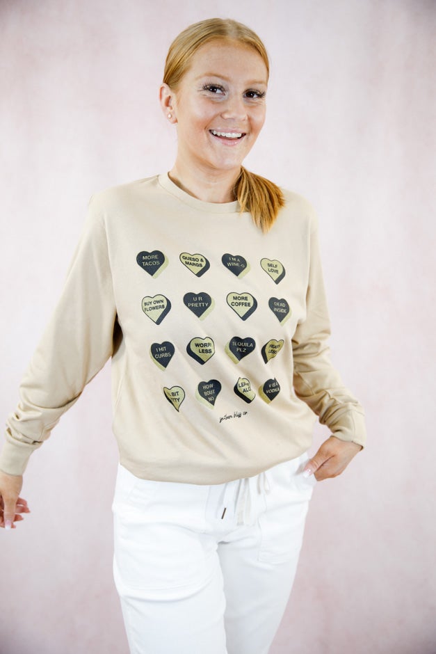 Conversation Heart Long Sleeve Graphic Tee *Final Sale*
