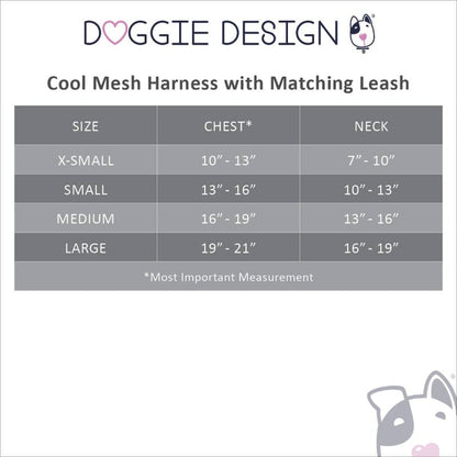 Doggie Design Harnesses Cool Mesh Dog Harness with Leash - Baby Blue Daisy