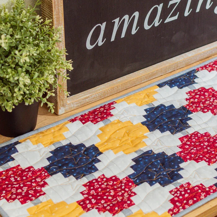 Courthouse Steps Beaded Table Runner (Downloadable Pattern)