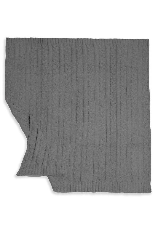 Cozy Crest Knit Throw Blanket