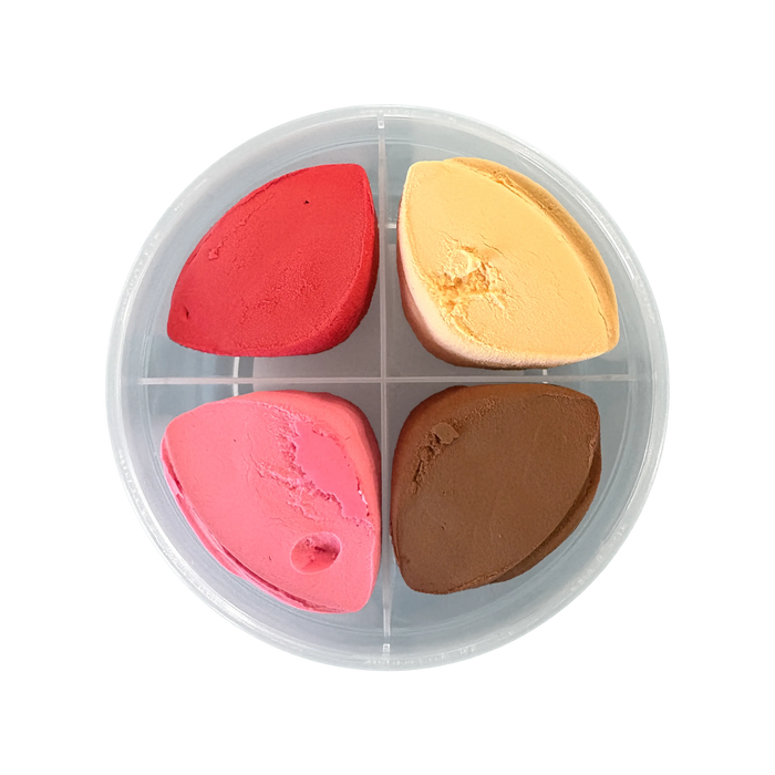 Open tub of OOLY Creatibles Air Dry Clay BFFs Kit - Lovely Bears with 4 clay colors