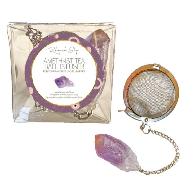 Crystal Gemstone Tea Ball Infuser - Rough Amethyst - Done