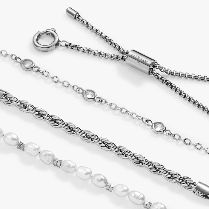 Crystal + Pearl Stranded™ Bracelet Set