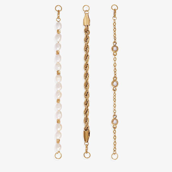 Crystal + Pearl Stranded™ Bracelet Set