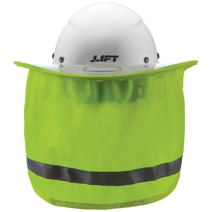 Back view of the Lift Safety DAX cap style hard hat sunshade neck protector