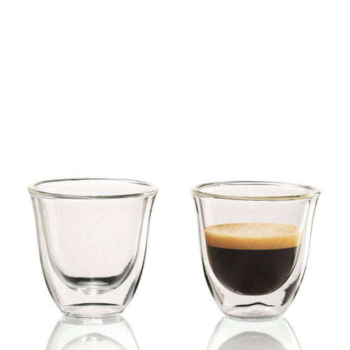 DeLonghi Double Walled Thermo Espresso Glass 2 Piece - Clear