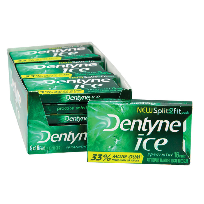 Dentyne Ice Spearmint Split 2 Fit Gum - 9 Count Packs