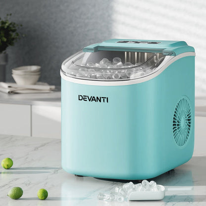 Devanti 12kg Ice Maker Machine w/Self Cleaning Green - Devanti