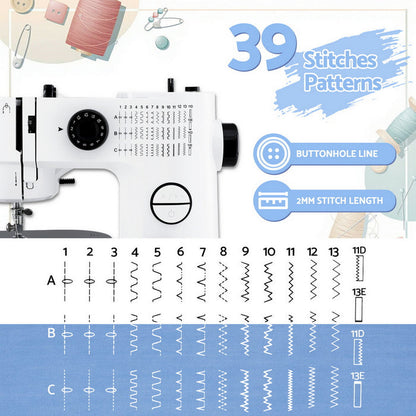 Devanti 39 Stitches Mini Sewing Machine Portable Sewing Machine Kit - Devanti