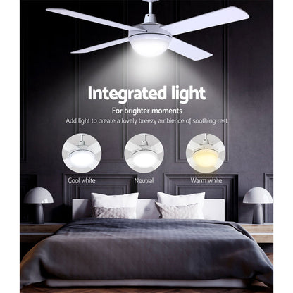 Devanti 52'' Ceiling Fan DC Motor w/Light w/Remote - White - Devanti