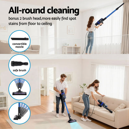 Devanti Stick Vacuum Cleaner Brushless Cordless 350W Blue - Devanti