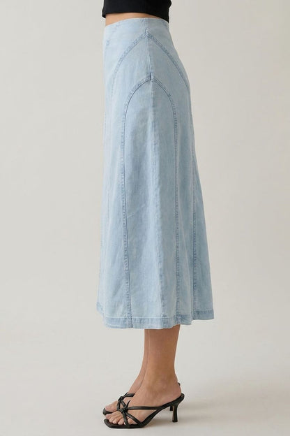 Diagonal Direction Tencel Skirt