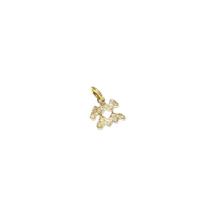 Diamond Zodiac Charm 14K Gold