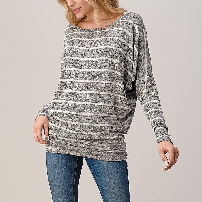 Dolman Sleeve Striped Top