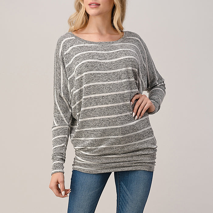 Dolman Sleeve Striped Top