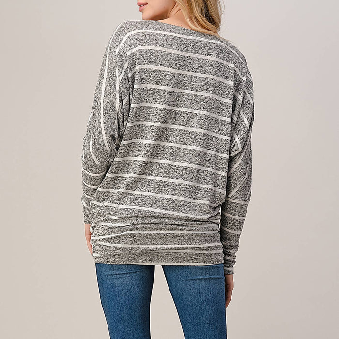 Dolman Sleeve Striped Top